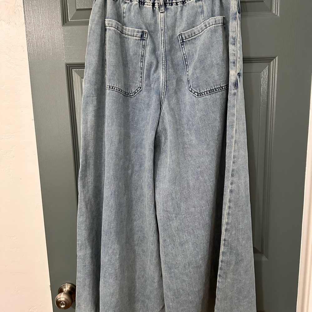 Free People Light Blue Wide Leg Jeans - Picture 5 of 6